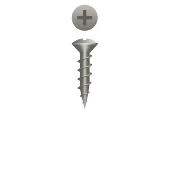 Phillips Oval Head Particle Board Screws, Plain finish, #6 x 5/8"
