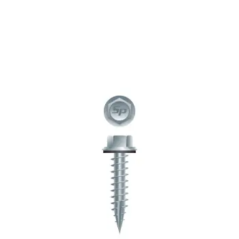 #14-10 x 1" Unslotted Indented Hex Washer Head Pole Gripper Screws, Steel, Strong Shield Coated