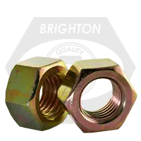 1/4-20 Hex Nuts, Coarse, Grade 5 Medium Carbon Steel, Yellow Zinc Cr+6