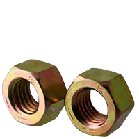 1/4-20 Finished Hex Nuts, Coarse, Grade 8, Yellow Zinc Cr+6