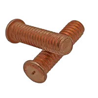 #10-24 x 1/2" Flanged Capacitor Discharge CD Studs, Coarse, Mild Steel, Copper Plated