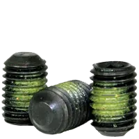 1/2-13 x 1/2" Socket Set Screws, Flat Point, Coarse, ((Nylon Patch)), Black Oxide