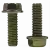M6-1.00 x 10 MM (FT) Metric Hex Head Flange Bolts (Non-Serrated), Coarse, Grade 10.9 (DIN 6921), Zinc-Yellow Bake