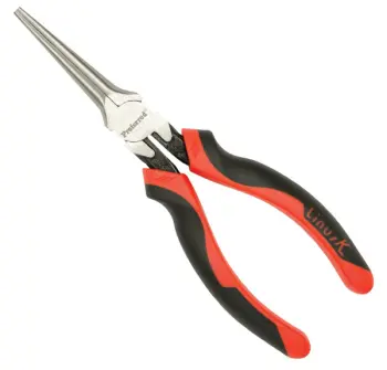 6" Proferred Long Nose Pliers (without Cutter), Tapered Grip, Taiwan