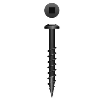 Square Drive Pan Head Face Framing Screws, Black Oxide Coated finish, #6-9 x 1 1/2"