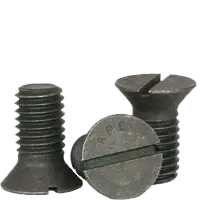 7/8-9 x 4" Machine Screws, Slotted Flat Head (Countersunk), Coarse, Low Carbon Steel, Plain
