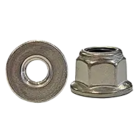 M6-1.00 Metric Nylon Flange Locknuts (Non-Serrated), Coarse, DIN 6926, Stainless Steel A2 (18-8)