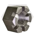 5/16-18 Slotted Finished Hex Nuts, Coarse, Steel, Plain
