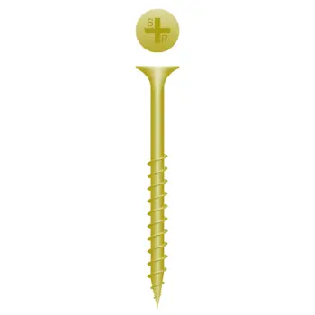 Phillips Bugle Head Outdoor Screws, Yellow Zinc Plated finish, #10 x 3 1/2" Strong-Point&reg;