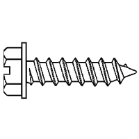 Stainless Steel 304 Unslotted Indented Hex Washer Head Self Tapping Screws (Type A), #10-12 x 1 3/4" (FT), Coarse thread