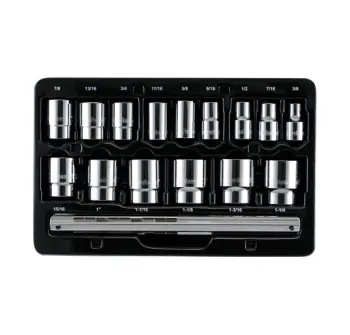 15 Piece Proferred&reg; 1/2" Drive Standard SAE Socket Set (12 Point), Taiwan