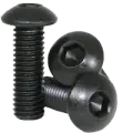 M12-1.75 x 20 MM (FT) Metric Button Head Socket Cap Screws, Coarse, Grade 10.9 Alloy Steel (ISO 7380), Thermal Black Oxide