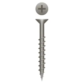Phillips Flat Head Particle Board Screws, Plain and Lubed finish, #8 x 1 3/4"