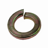 1/4" Hi-Collar Split Lock Washers, Medium Carbon Steel, Yellow Zinc Cr+6