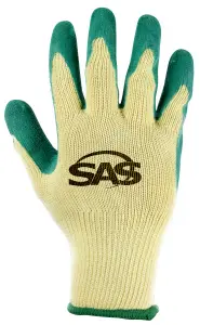 buy cotton/poly knit green latex gloves online at south coast fasteners