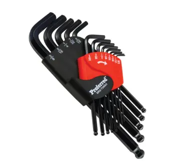 13 Piece Proferred&reg; Long Arm Ball Point SAE Hex Key Set (0.05-3/8"), Black Finish, Taiwan