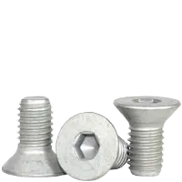 #10-24 x 1 1/2" (PT) Flat Socket Head Cap Screws, Coarse Alloy Steel, Mechanical Zinc Cr+3