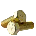 9/16-18 x 2 1/4 (PT) Hex Head Cap Screws, Fine, Grade 8, Zinc-Yellow Bake Cr+3, USA