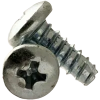 Steel Slotted Indented Hex Washer Head Thread Cutting Screws (Type 25 BT), Zinc Cr+3 finish, #8-20 x 1 1/4" (FT), Coarse thread