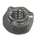 M6-1.00 Metric Hex Weld Nuts, Coarse, 3 Projections, DIN 929, Steel, Plain