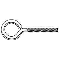 Steel Eye Bolts, Zinc Cr+3 finish, 3/8-16 x 2 1/4", Coarse thread