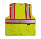 Proferred&reg; Reflective Vests, Class 2, 5 Point Breakaway, 2 Pockets, Yellow, Medium