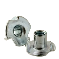 10-24 x 5/16" Tee Nuts (3 Prong), Coarse, Steel, Zinc Cr+3