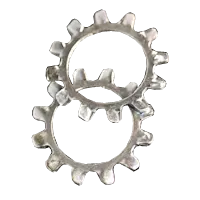 M4 Metric External Tooth Serrated Lock Washers, DIN 6798A, Steel, Zinc Cr+3