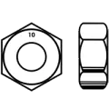 M8-1.25 Metric Hex Nuts, Coarse, Class 10, DIN 934, Yellow Zinc Cr+6