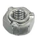 5/16-18 Hex Weld Nuts, Coarse, 3 Projections, Stainless Steel 18-8