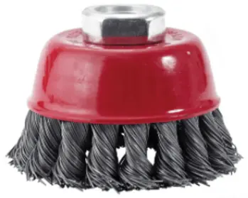2 3/4" Knotted Cup Carbon Steel Wire Brush (.02 Wire &amp; 5/8-1" Spindle)