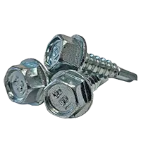 Steel Proferred&reg; Indented Hex Washer Head Self Drilling Screws (#3 Point) with /Bonded Neoprene Washers, Zinc Cr+3 finish, 1/4-14 x 1 1/4", Coarse thread