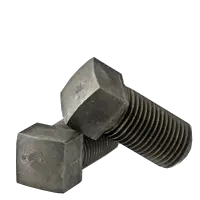 Case Hardened Steel Square Head Set Screws, Plain finish, 1-14 x 5", Fine thread