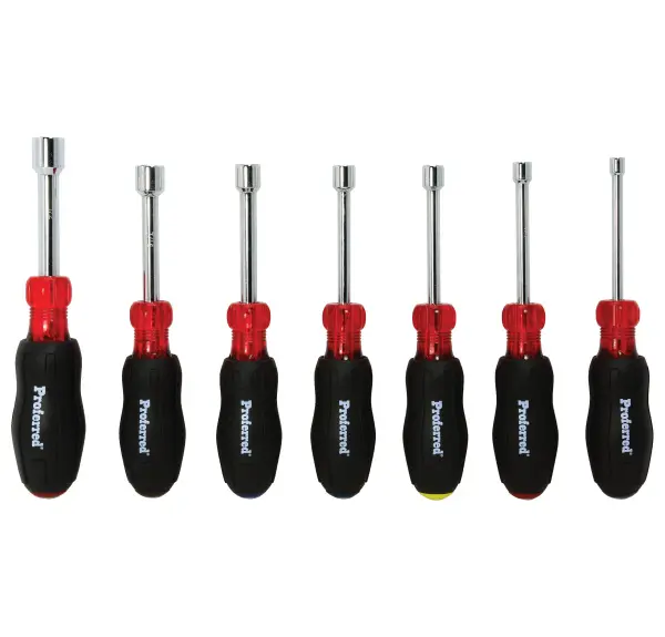 7 Piece Proferred&reg; Hollow Shank SAE Nut Driver Set, Taiwan