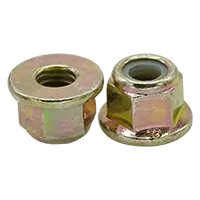 M5-0.80 Metric Nylon Flange Lock Nuts (Non-Serrated), Coarse, DIN 6926, Class 8 Steel, Yellow Zinc