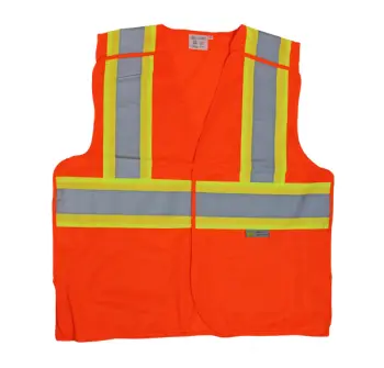 Proferred&reg; Reflective Vests, Class 2, 5 Point Breakaway, 2 Pockets, Orange, X-Large