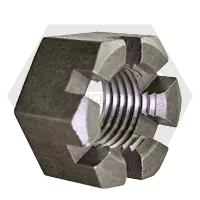 1/4-20 Slotted Finished Hex Nuts, Coarse, Steel, Plain