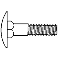 A-307 Grade A Step Bolts, Zinc Cr+3 finish, 3/8-16 x 3 1/2" (FT), Coarse thread