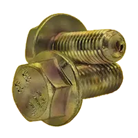 Grade 8.8 Metric Flange Bolts (Non-Serrated), Yellow Zinc finish, M16-2.00 x 60MM (PT), Coarse thread