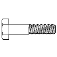 2-4 1/2 x 6" Heavy Hex Bolts, Coarse, Grade 5, Plain, USA
