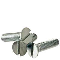 #4-40 x 1/2" (FT) Machine Screws, Slotted Flat Head, Coarse, Steel, Zinc Cr+3