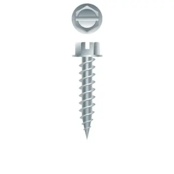 Slotted Indented Hi-Hex Washer Head Needle Point Screws, Zinc Plated finish, #10 x 1 1/2", SLT Hex Washer Head