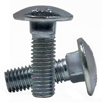 M6-1.00 x 16 MM (FT) Metric Carriage Bolts, Coarse, DIN 603, Grade 4.6, Zinc Cr+3