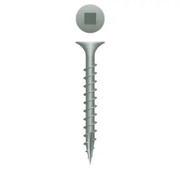 #6 x 1 5/8" Square Drive Bugle Head Outdoor Screws, Steel, War Coated