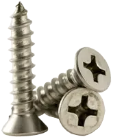 Stainless Steel 18-8 Philips Flat Head Self Tapping Screws (Type A), #12-11 x 2 1/2" (FT), Coarse thread