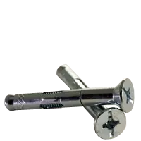 5/16" x 2 1/2" Slotted / Phillips Combo Flat Head Sleeve Anchors, Steel, Zinc Cr+3
