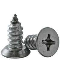#4-24 x 1/4" (FT) Phillips Flat Head (Undercut) Self Tapping Screws (Type AB), Stainless Steel 18-8