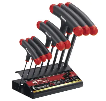 8 Piece (5/64"-3/8") Proferred&reg; T-Handle Hex Key Set, Alloy Steel, Taiwan