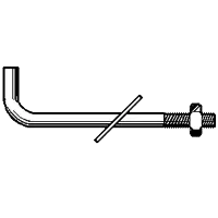ASTM A-307 L-Shaped Anchor Bolts, Hot Dip Galvanize finish, 3/8-16 x 10" x 1 1/4" x 1 3/4", Coarse thread