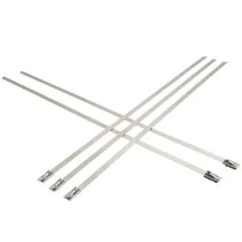 0.18" x 14.3"-100 Pound Proferred&reg; Bead Self-Locking Ties, 304 Stainless Steel, Taiwan